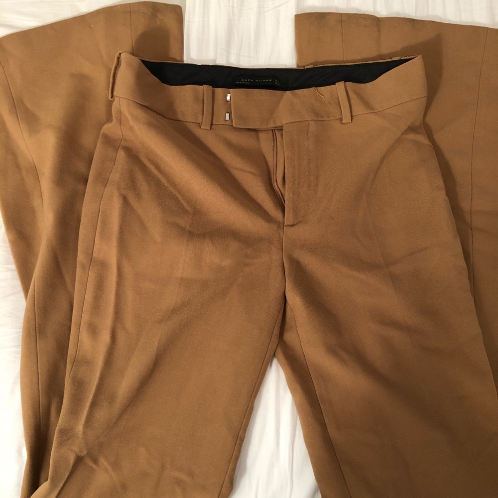 Zara Camel Flare Trousers